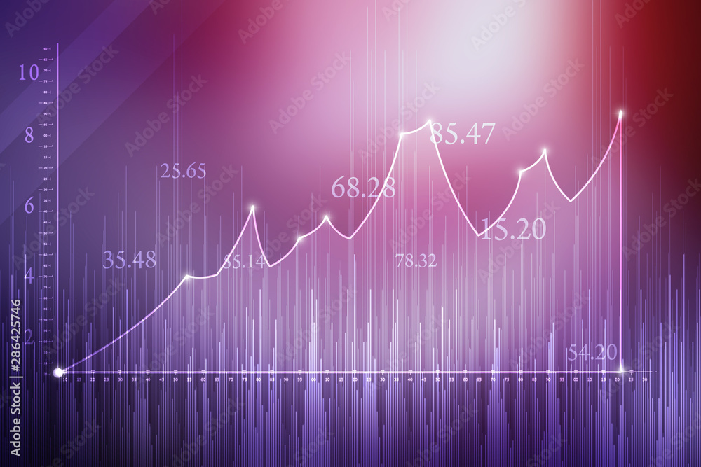 Fototapeta premium 2d rendering Stock market online business concept. business Graph 