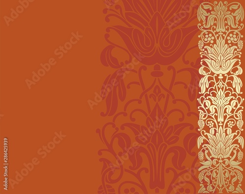 wedding card design, paisley floral pattern , India