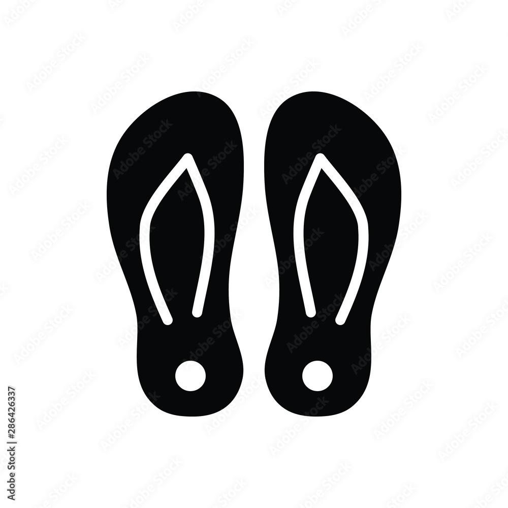 Black solid icon for slippers Black solid icon for slippers