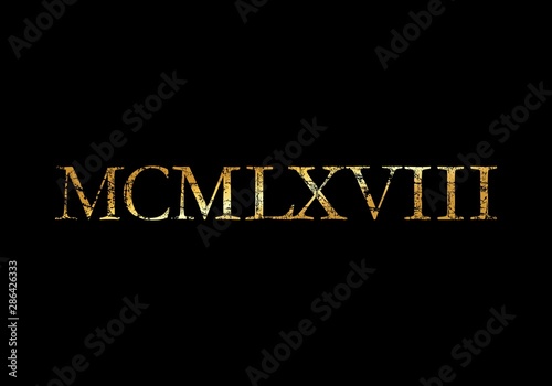 MCMLXVIII 1968 Roman (Ancient Gold)