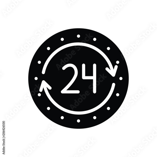 Black solid icon for 24h agency 