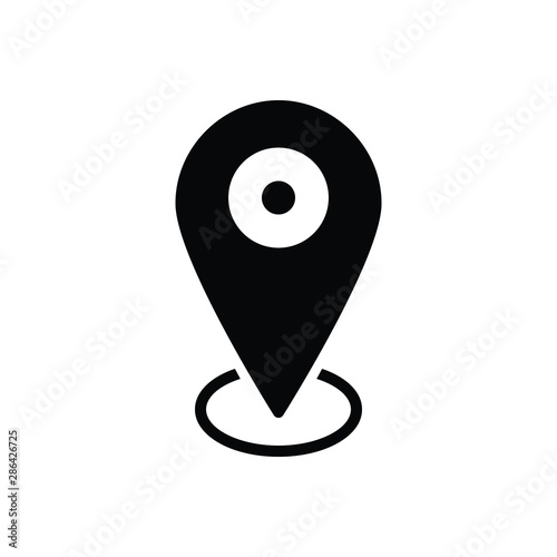 Black solid icon for location pin 