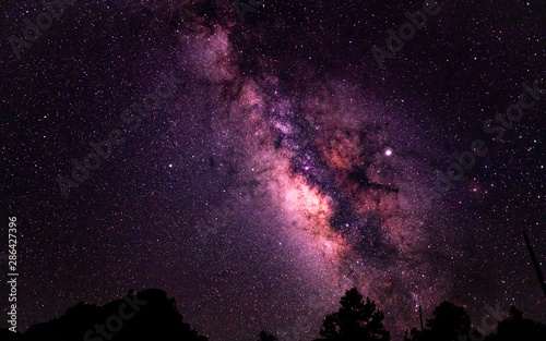 Fototapeta Naklejka Na Ścianę i Meble -  Pink Milky Way Galaxy