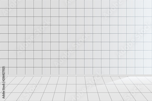 White tile realistic vector background