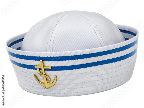 Fotografie Sailor hat isolated on white background - 3d illustration