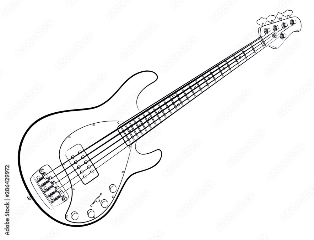 Sketch of a classical variety electric guitar.