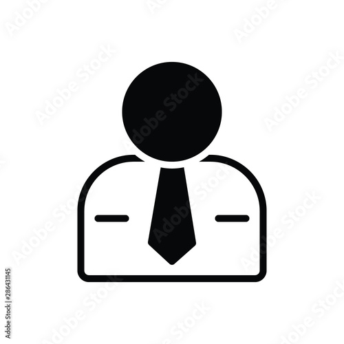 Black solid icon for male man 