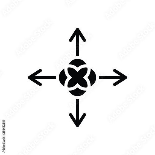 Canvas Print Black solid icon for join unite