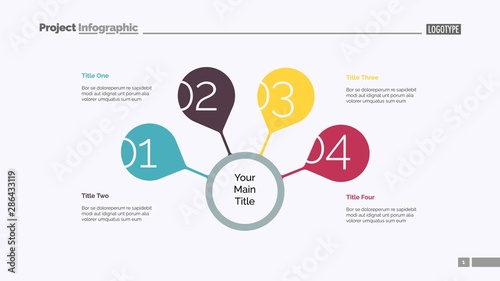 Four steps for success slide template. Business data. Graph, diagram. Creative concept for infographic, presentation, report. Can be used for topics like strategy, training, research