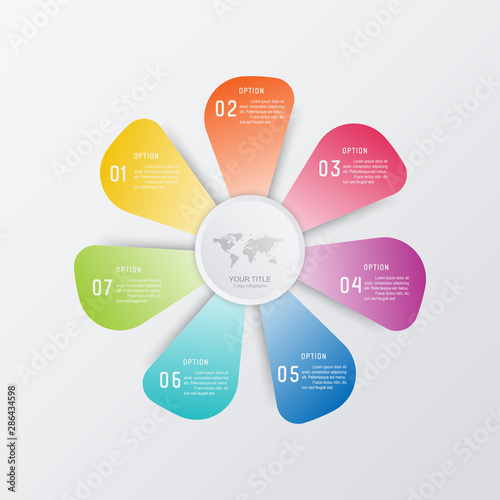 Business infographic and data visualization. Vector abstract infographics timeline design template. Diagram with steps, processes, layout, statistic, parts or options. Presentation marketing graphic