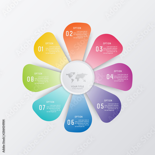 Business infographic and data visualization. Vector abstract infographics timeline design template. Diagram with steps, processes, layout, statistic, parts or options. Presentation marketing graphic