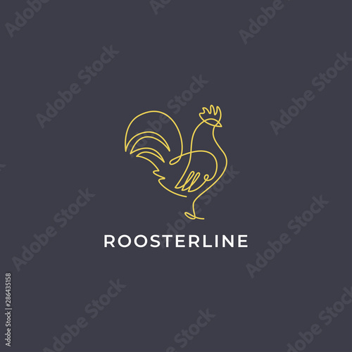 Rooster line art