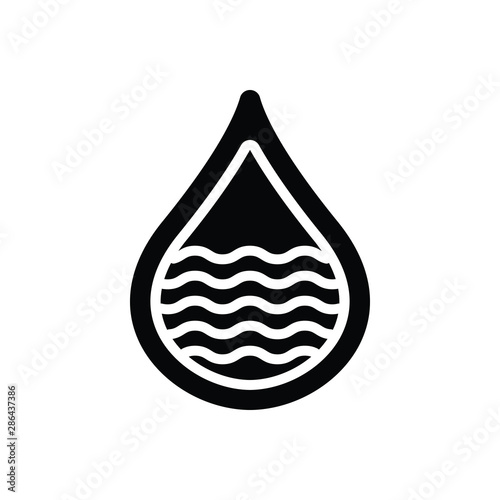 Black solid icon for water 