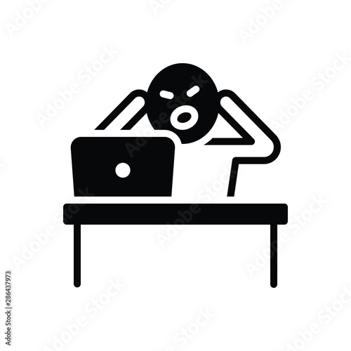 Black solid icon for hate 