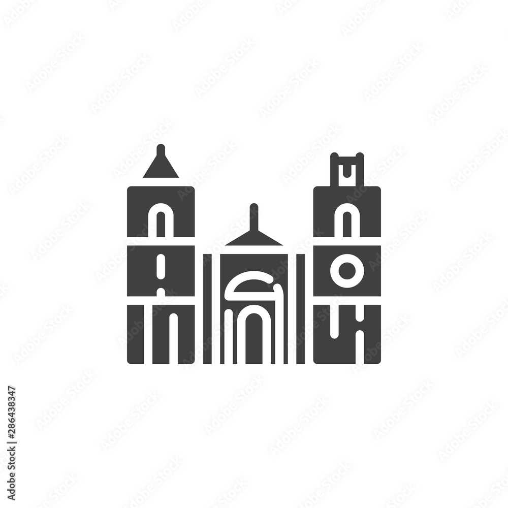 Valetta famous landmark vector icon. filled flat sign for mobile concept and web design. Malta City Buildings glyph icon. Europe travel symbol, logo illustration. Vector graphics
