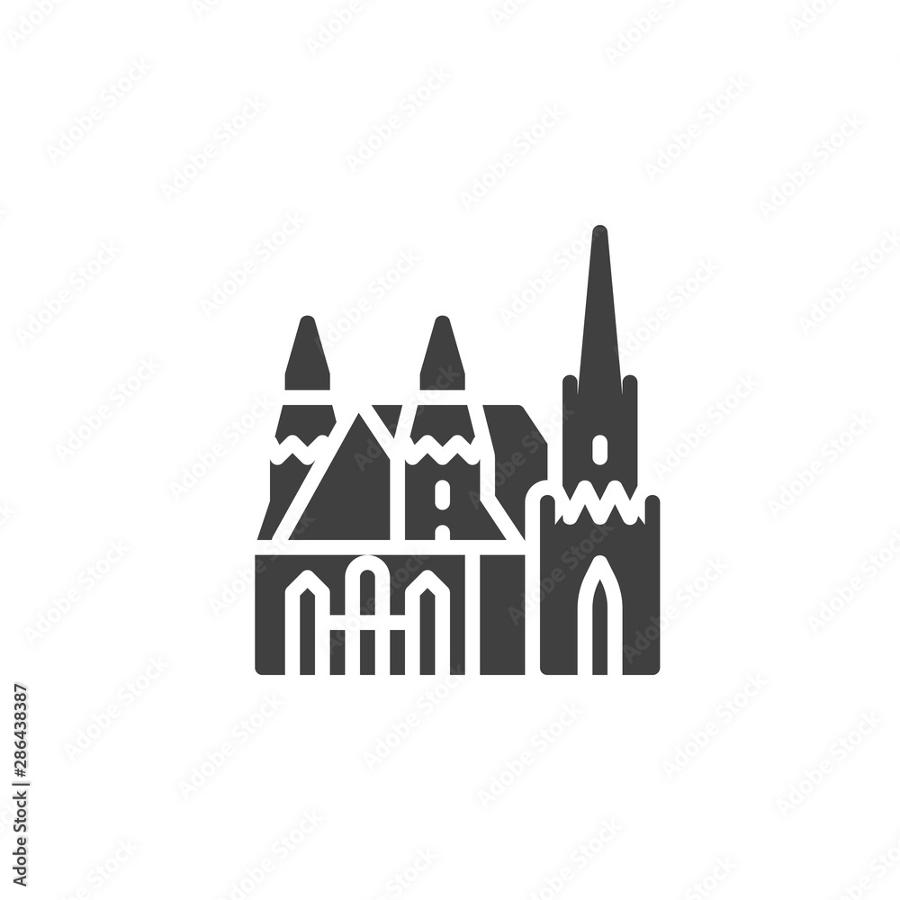 Vienna famous landmark vector icon. filled flat sign for mobile concept and web design. Austria city buildings glyph icon. Europe travel symbol, logo illustration. Vector graphics