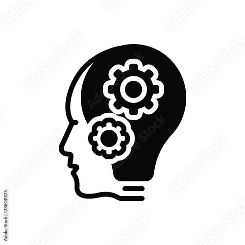 Black solid icon for understanding 