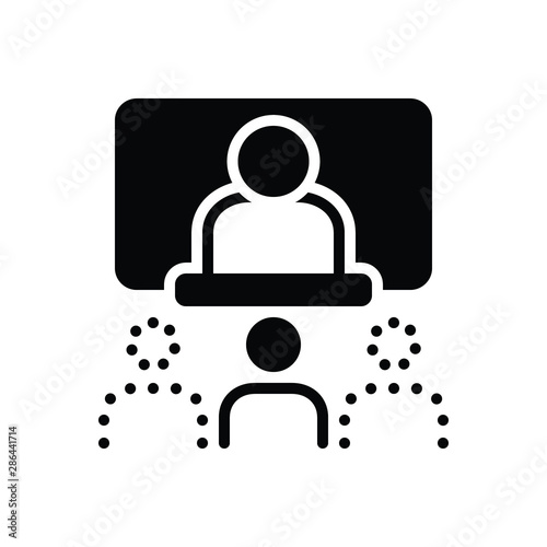 Black solid icon for absence 