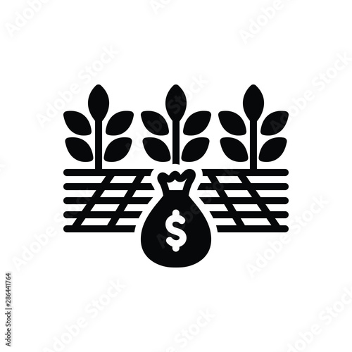 Black solid icon for yield profit 