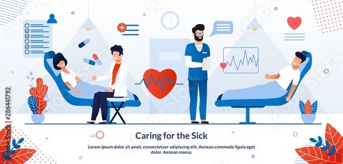 Informational Banner Caring for the Sick Lettering