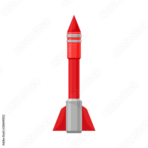 Red rocket. Vector illustration on a white background.