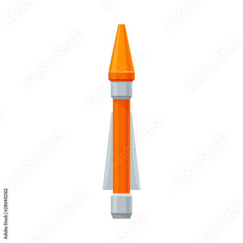 Orange missile. Vector illustration on a white background.