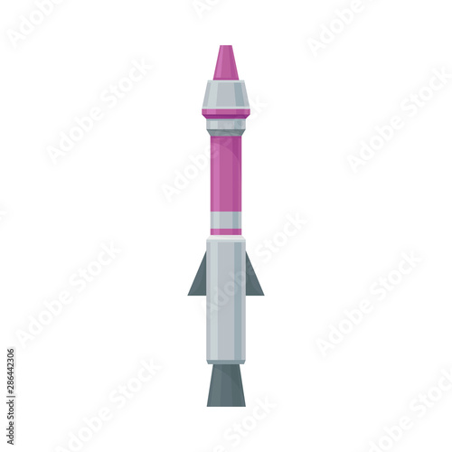 Gray-purple missile. Vector illustration on a white background.