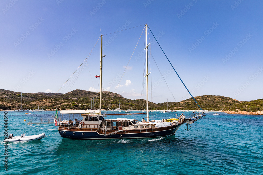 Historic sailboat off the coast of Corsica, France