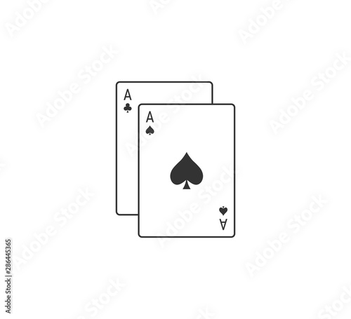 Playing cards icon. Vector illustration, flat design.
