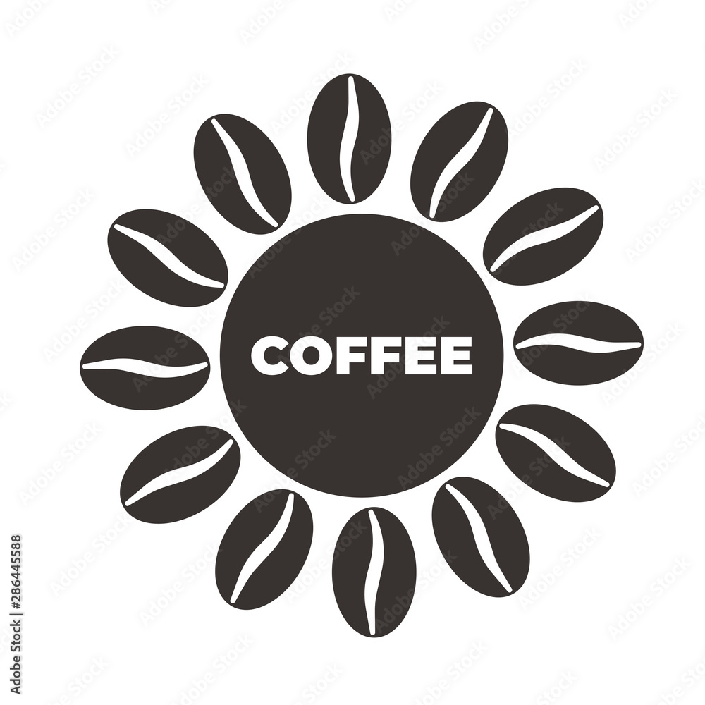 Coffee icon. Logo template for cafeteria, coffee house. Brown vector isolated illustration Coffee icon. Logo template for cafeteria, coffee house. Brown vector isolated illustration