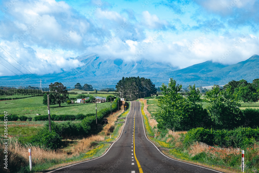 View of Mount Taranaki, New Phymouth, New Zealand.