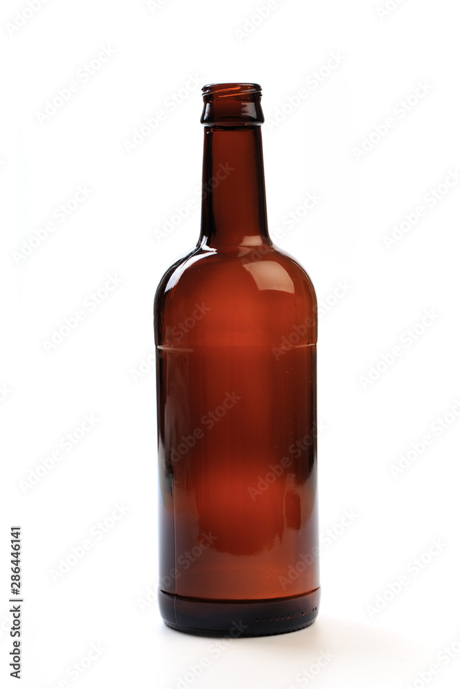 .empty beer bottle on a white background - Image .empty beer bottle on a white background - Image