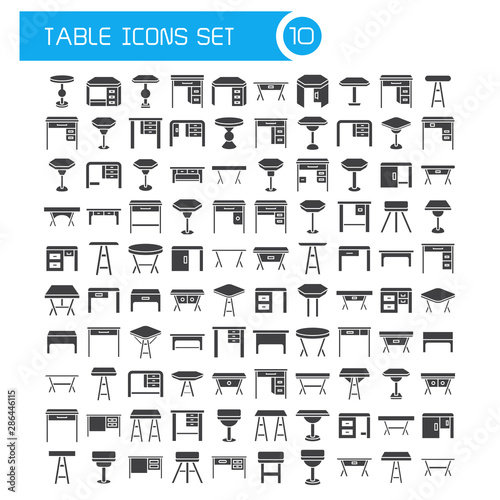 vector set desk and table icons