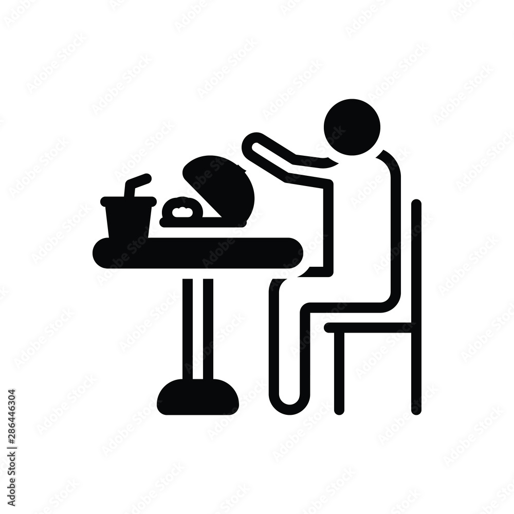 Black solid icon for eat