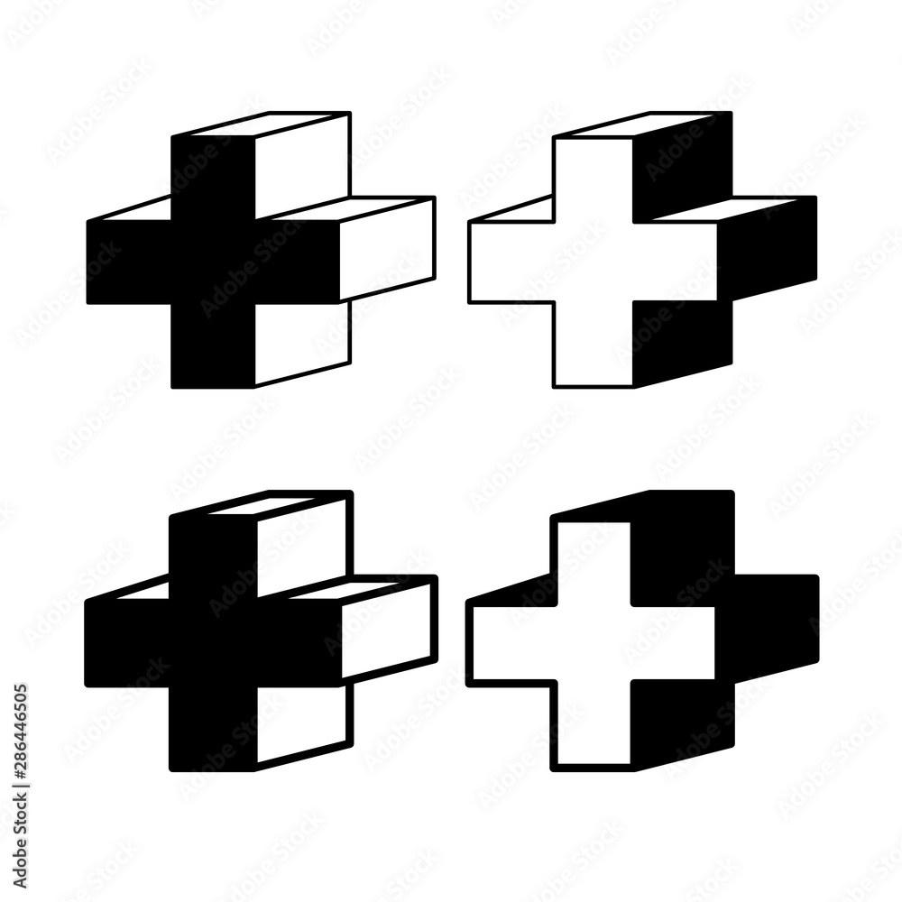 plus and positive icons illustration plus and positive icons illustration