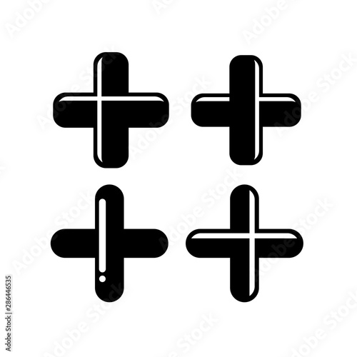 plus and positive icons illustration