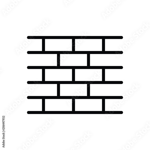 Black line icon for brick wall 