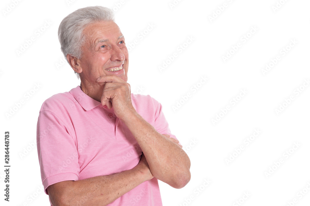 Portrait of handsome senior man on white background Portrait of handsome senior man on white background