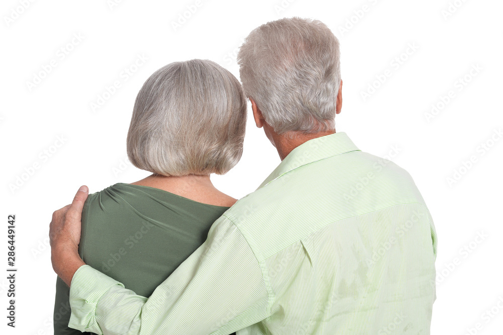 Perfect old couple on a white background Perfect old couple on a white background