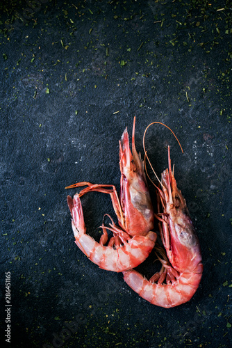 fresh raw mediterranean shrimps
