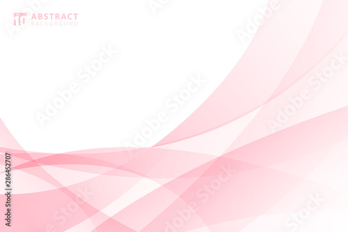 Abstract modern light pink wave element on white background with space for your text.