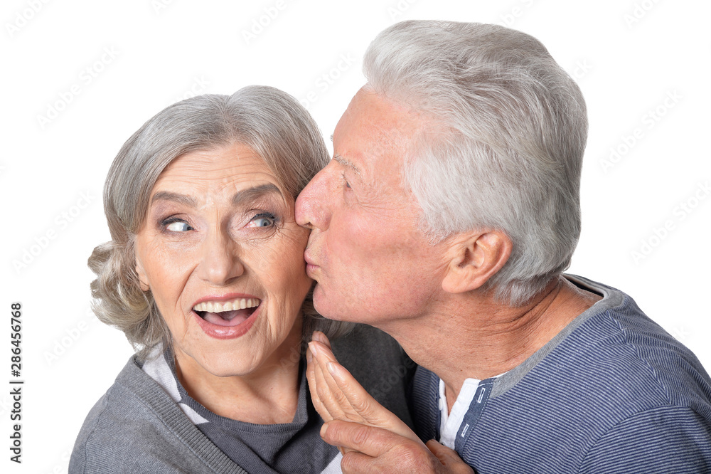 Close up portrait of happy senior couple Close up portrait of happy senior couple
