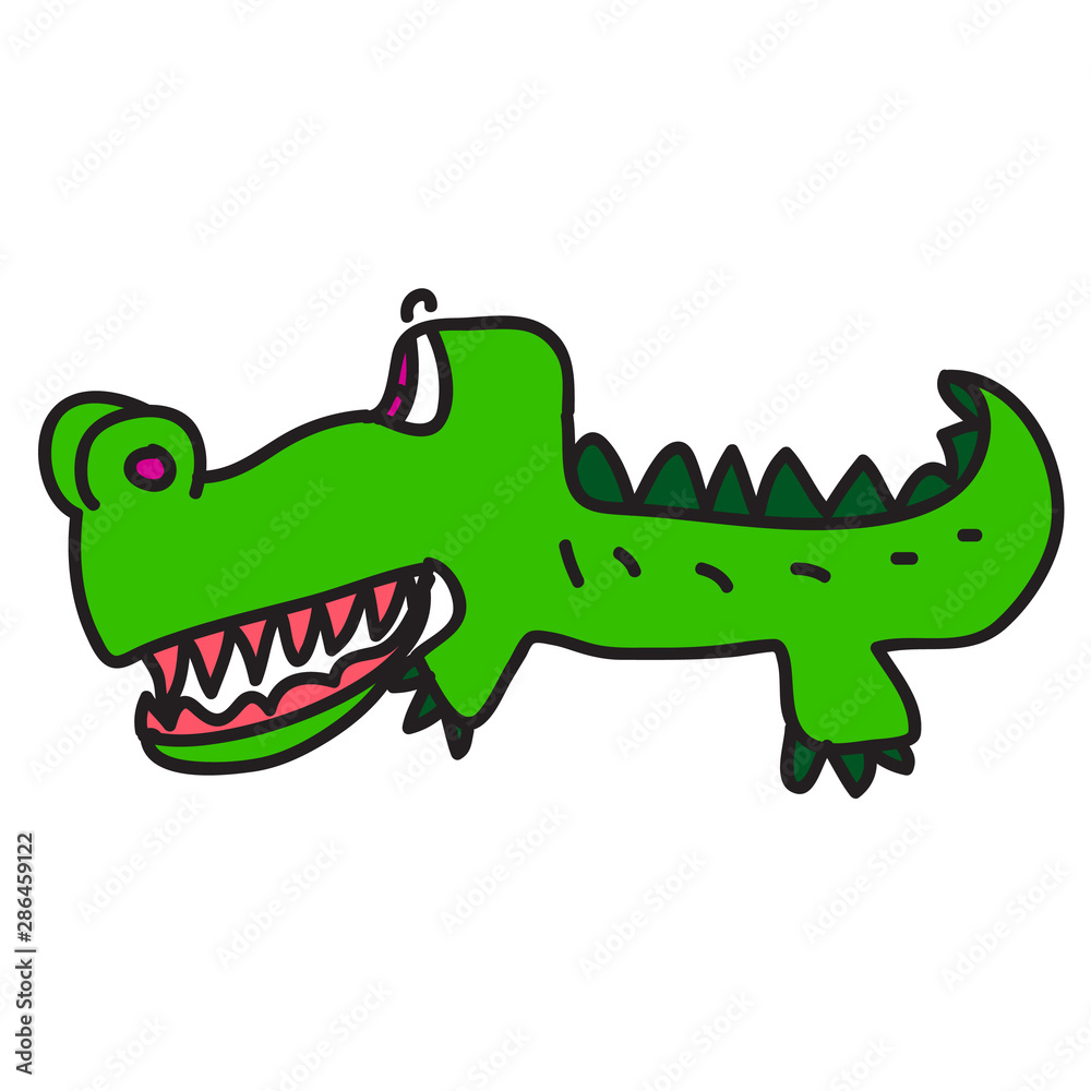 Naklejka premium illustration of cartoon crocodile