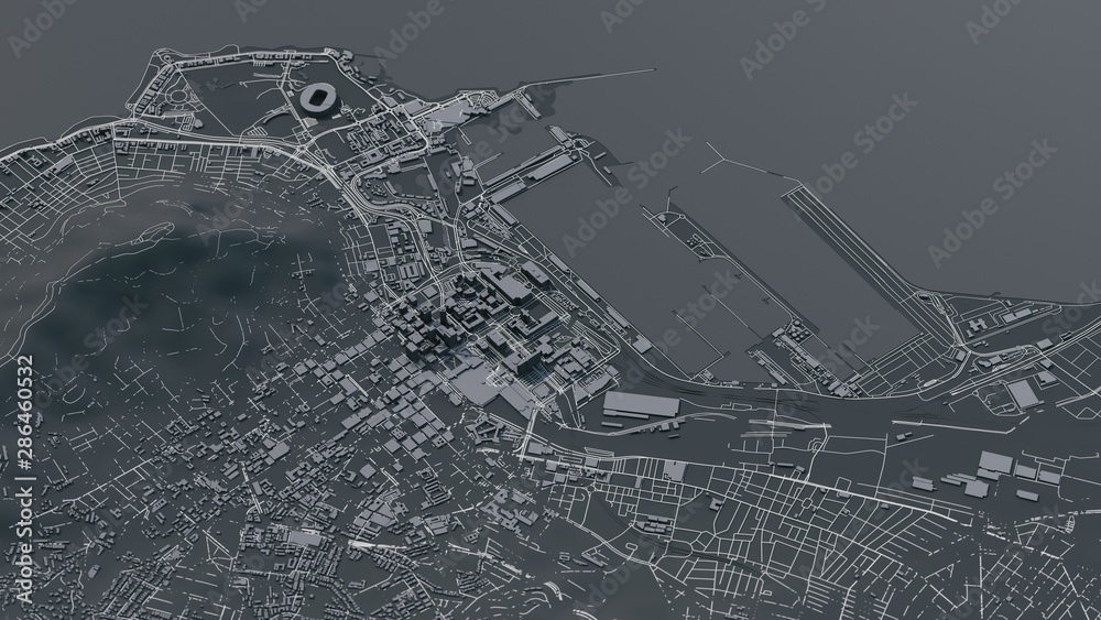 Naklejka premium Cape Town city 3d map