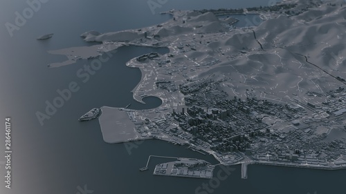 Rio de Janeiro city 3d map photo