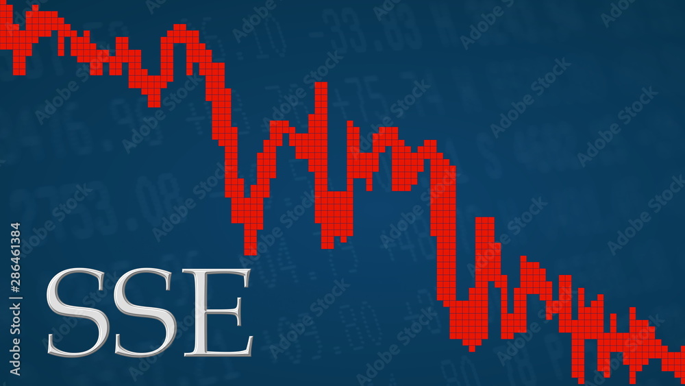The China stock market index SSE of Shanghai Stock Exchange is falling