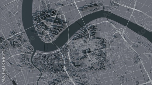 Photography Shanghai map, satellite view