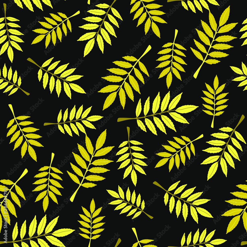 Seamless pattern with autumn leaves.