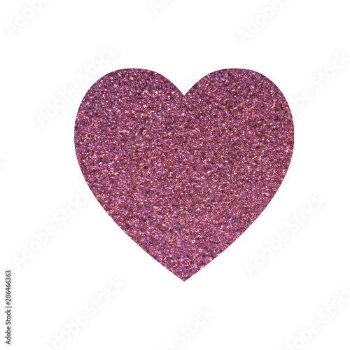 pink heart symbol isolated on white background