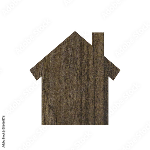 wooden house symbol isolated on white background